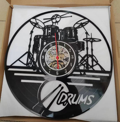 Best Gift for Drummer Band Vinyl Wall Clock