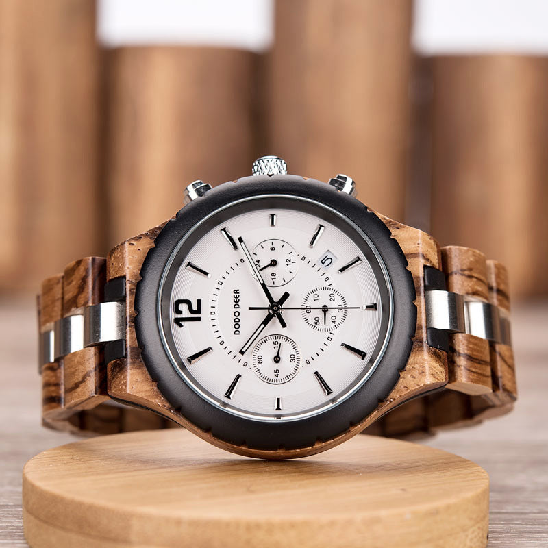 Luminous Wood Multifunctional Couple Watch Set