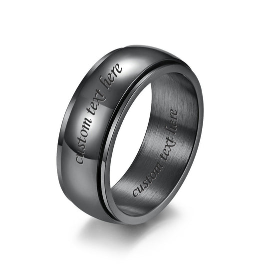 Engraved Mens Spinner Fidget Ring