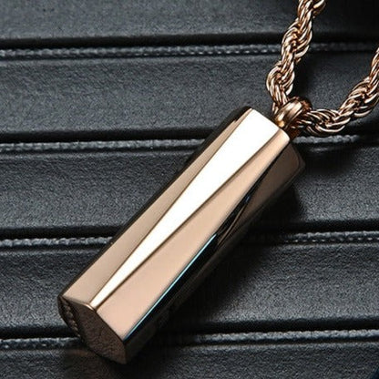 Custom Engraved Mens Vertical Bar Pendant Necklace