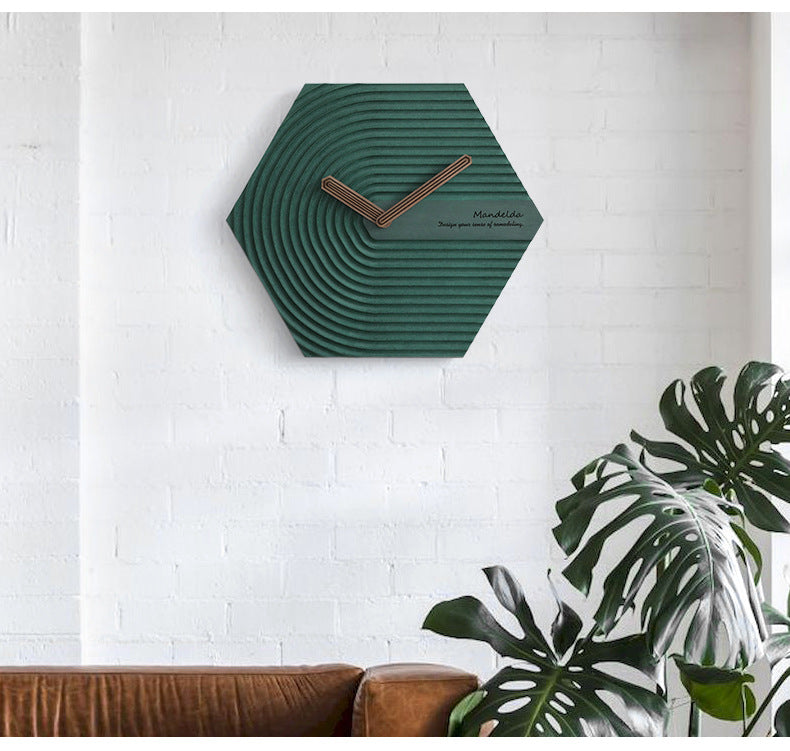Hexagon Modern Analog Silent Wall Clock