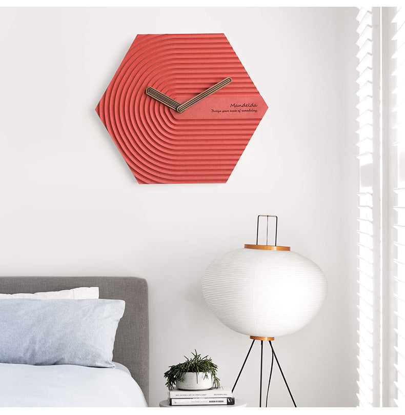 Hexagon Modern Analog Silent Wall Clock