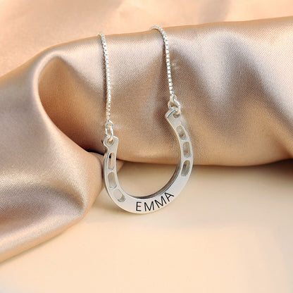 Horse Shoe Shaped Custom Name Necklace