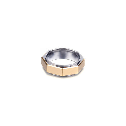 Custom Geometric Mens Ring 8mm Stainless Steel