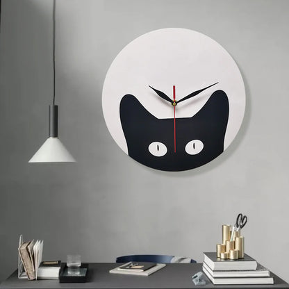 Black Cat Creative Silent Wall Clock – Cute & Quiet Design