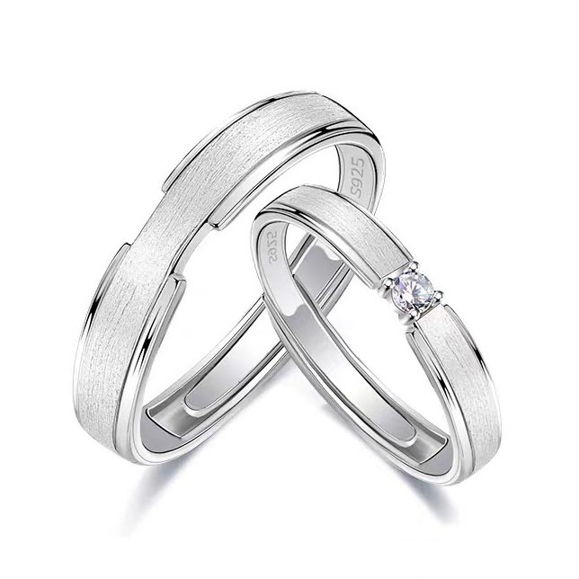 Custom Silver Wedding Bands for Him and Her