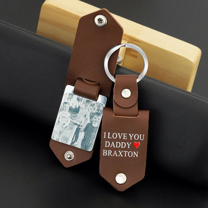 Custom Photo Keychain Gift for Dad