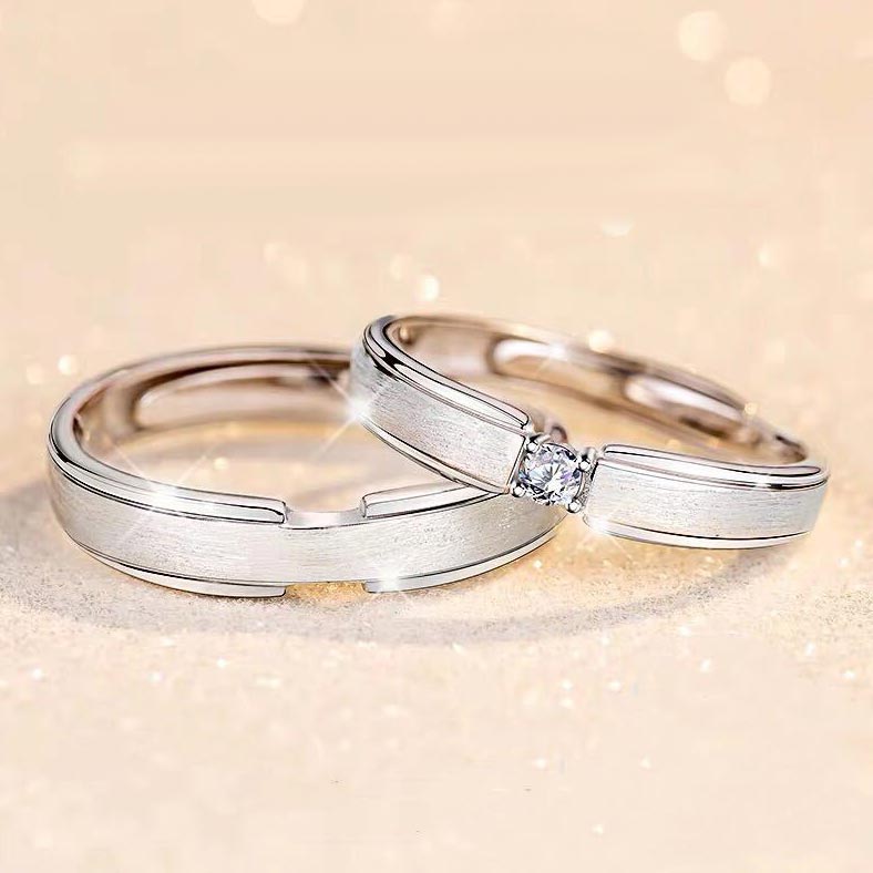 Custom Silver Wedding Bands for Him and Her