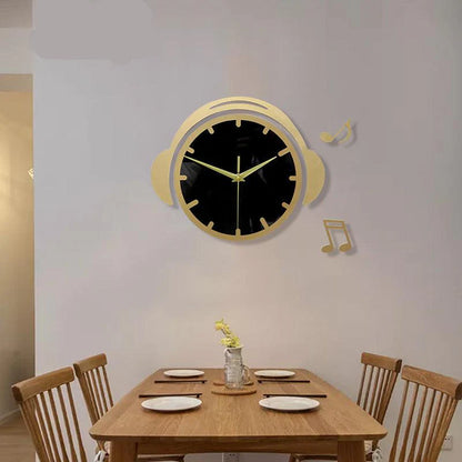 Headphone DJ Silent Wall Clock — 12" Acrylic