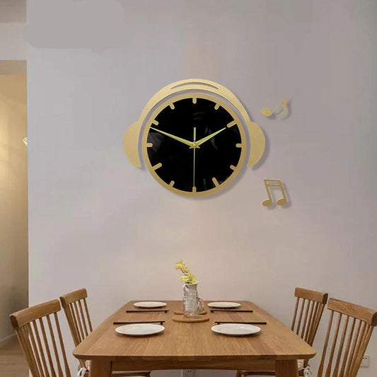 Headphone DJ Silent Wall Clock — 12" Acrylic