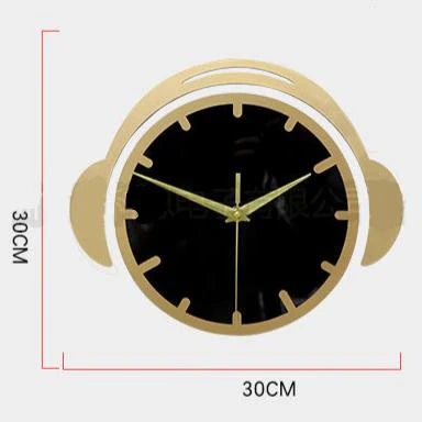 Headphone DJ Silent Wall Clock — 12" Acrylic