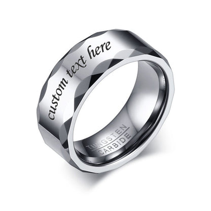 Custom Engraved Mens Promise Ring Tungsten