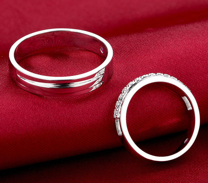 Diamond Matching Marriage Rings for Men and Women with Custom Engraving