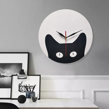 Black Cat Creative Silent Wall Clock – Cute & Quiet Design