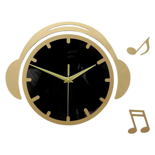 Headphone DJ Silent Wall Clock — 12" Acrylic