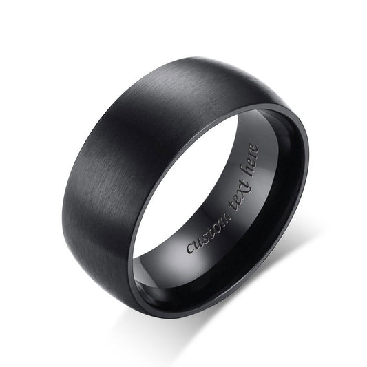 Custom Matte Ring for Men Black Titanium