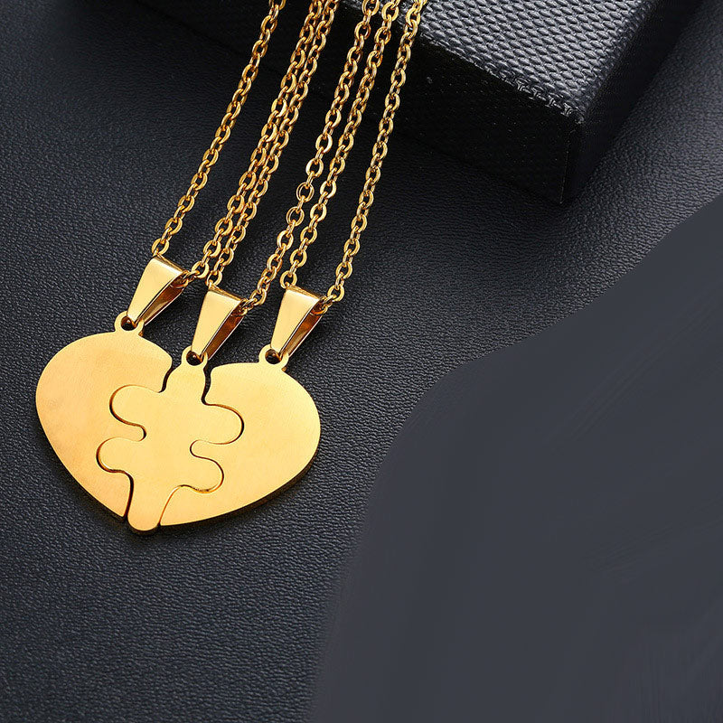 Matching Hearts 3 Piece Bff Necklaces Gift Set