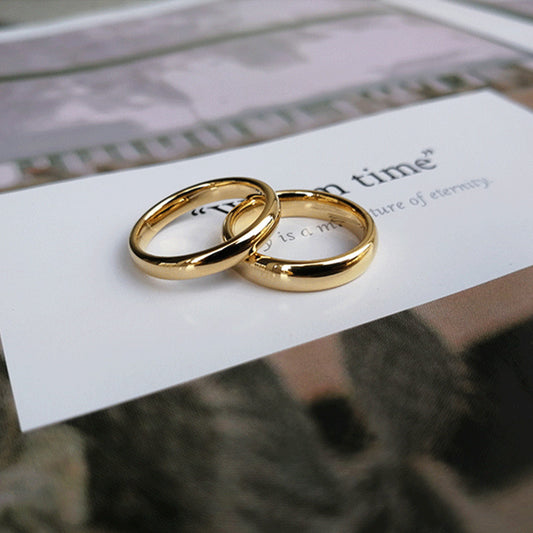 Personalized Gold Couple Rings - Engraved Tungsten Wedding Bands