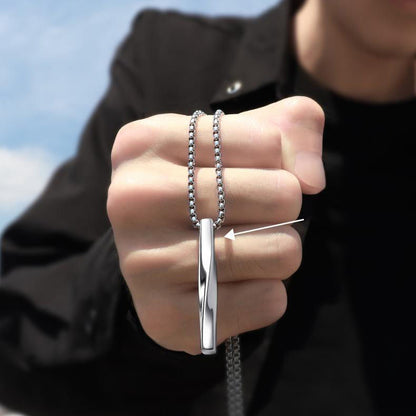Personalized Twist Vertical Bar Necklace Gift for Men