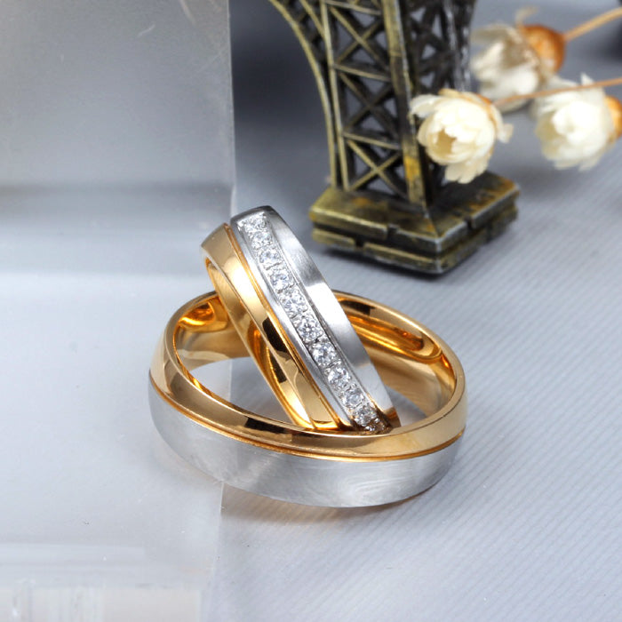 Engraved Matching Titanium Marriage Rings for Couple