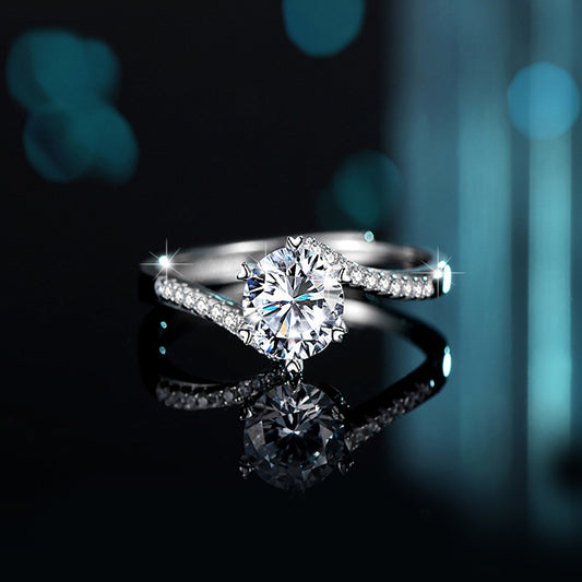Custom 1 Carat Moissanite Halo Diamond Ring for Her