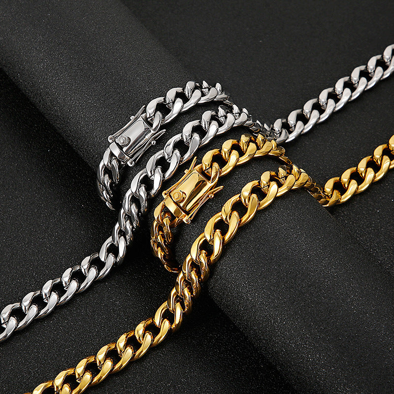 Engravable Cuban Chain Mens Pendant Necklace
