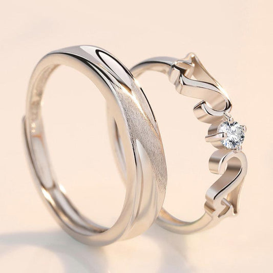 Angel Wings Couple Wedding Bands for 2