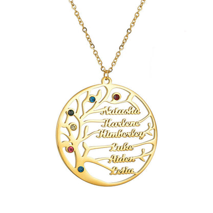 Custom Birthstone Family Tree Necklace for Mom