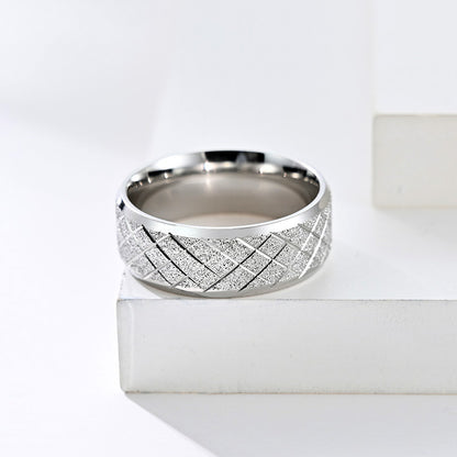 Engraved Frosted Ring for Him