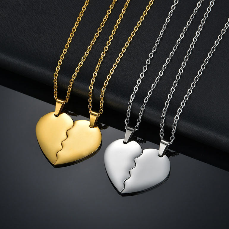 Half Heart Promise Necklaces Couple Anniversary Gift