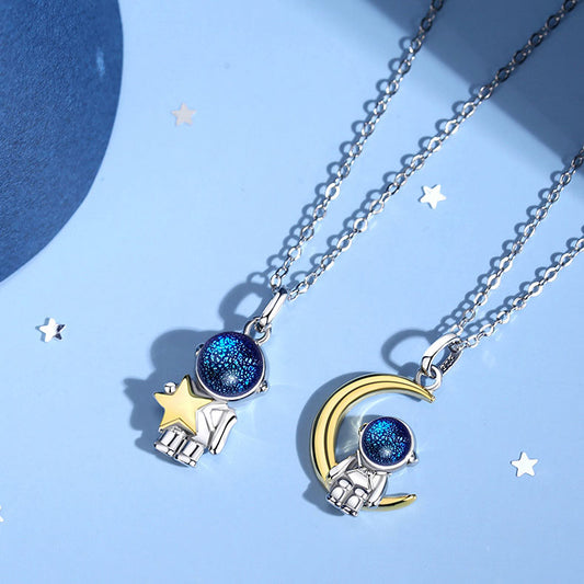 Matching Couple Necklaces Gift for Space Fans