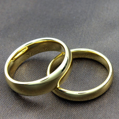 Matching Promise Rings for Couples Gold Plated Titanium
