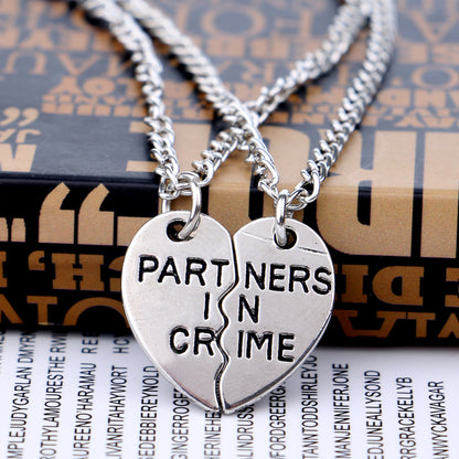 Partners in Crime Necklaces Gift for Girlfriend Boyfriend