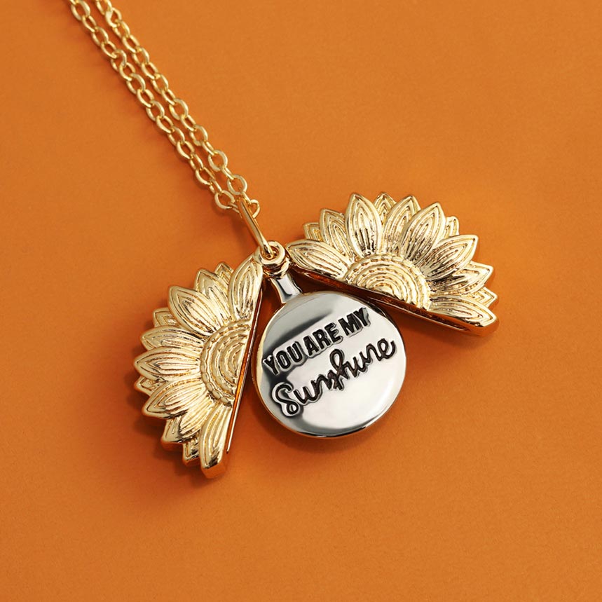 Sunflower Pendant Necklace for Women