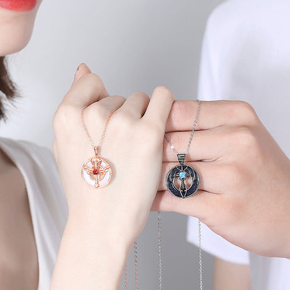 Angel and Demon Matching Necklace Set for Couples