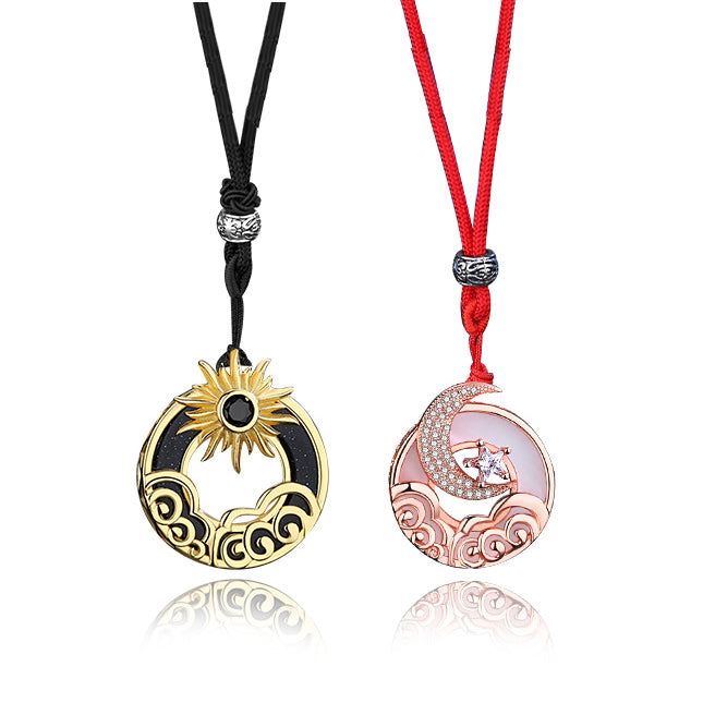 Sun and Moon Matching Couple Necklaces Set for Two