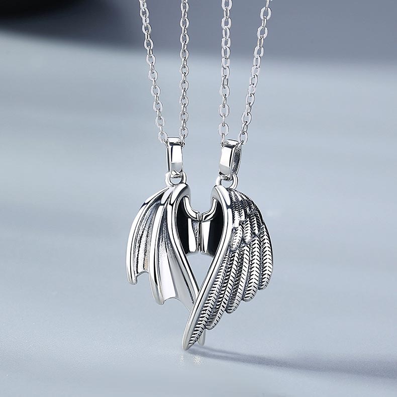 Matching Angel Wings Necklaces Set for 2