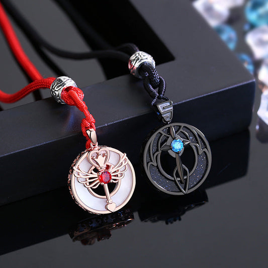 Angel and Demon Matching Necklace Set for Couples