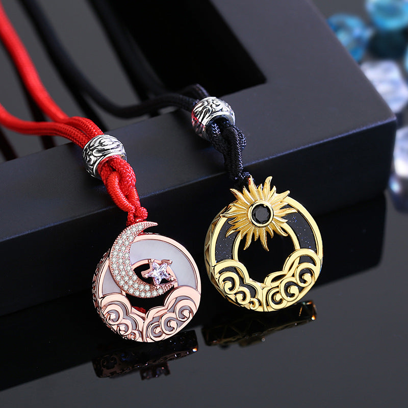 Sun and Moon Matching Couple Necklaces Set for Two