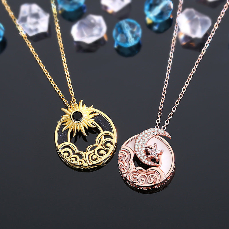 Sun and Moon Matching Couple Necklaces Set for Two
