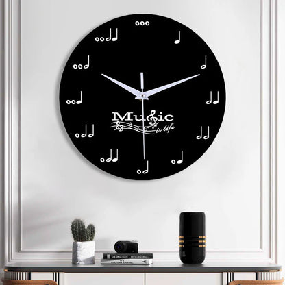Music Notes Wall Décor Silent Circular Clock – Artistic and Stylish Design