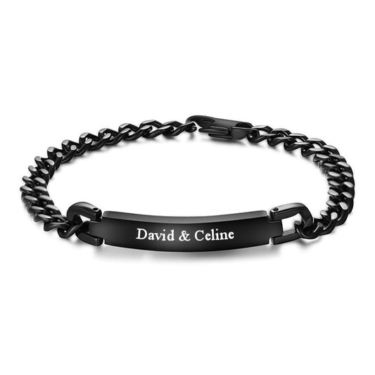 Promise Love Bracelet for Him Black Stainless Steel