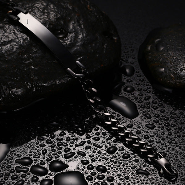 Promise Love Bracelet for Him Black Stainless Steel