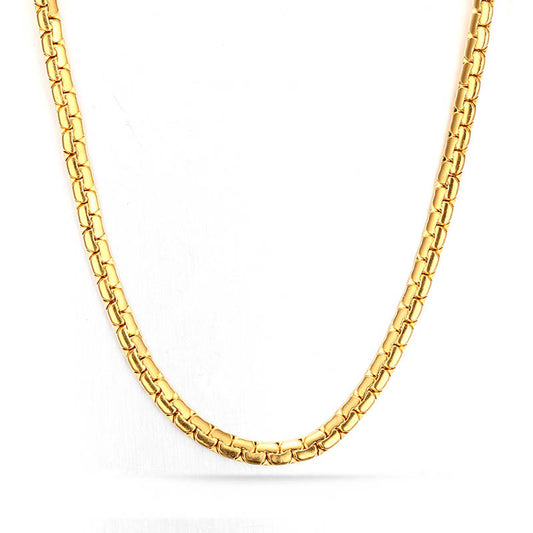 Mens Venetian Box Chain Gold Plated Stainless Steel 60cm