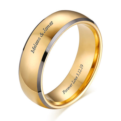 Promise Ring Engraved Wedding Band for Men 8mm