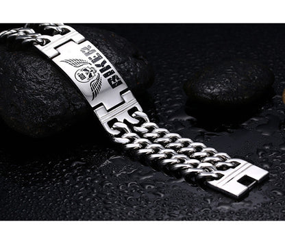 Customized Skull Bracelet Gift for Men Bikers Stainless Steel