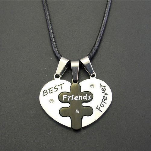 Bestfriends Forever 3 Pendants Set Engravable Jewelry Set