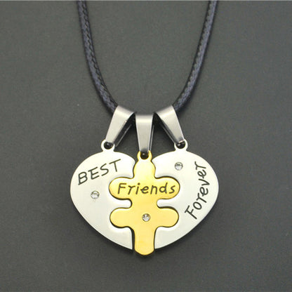 Bestfriends Forever 3 Pendants Set Engravable Jewelry Set
