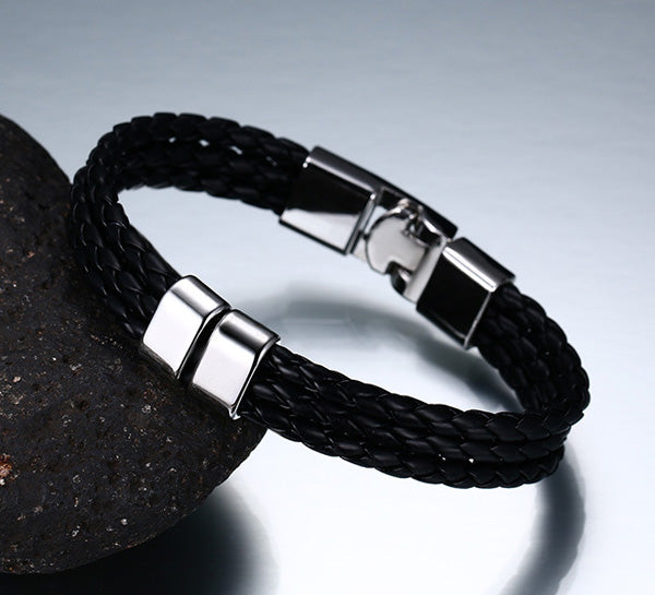 Personalized Mens Jewelry Bracelet Black Alloy