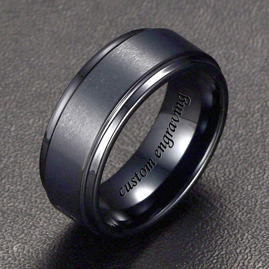 Custom Name Ring for Men 8mm - Tungsten